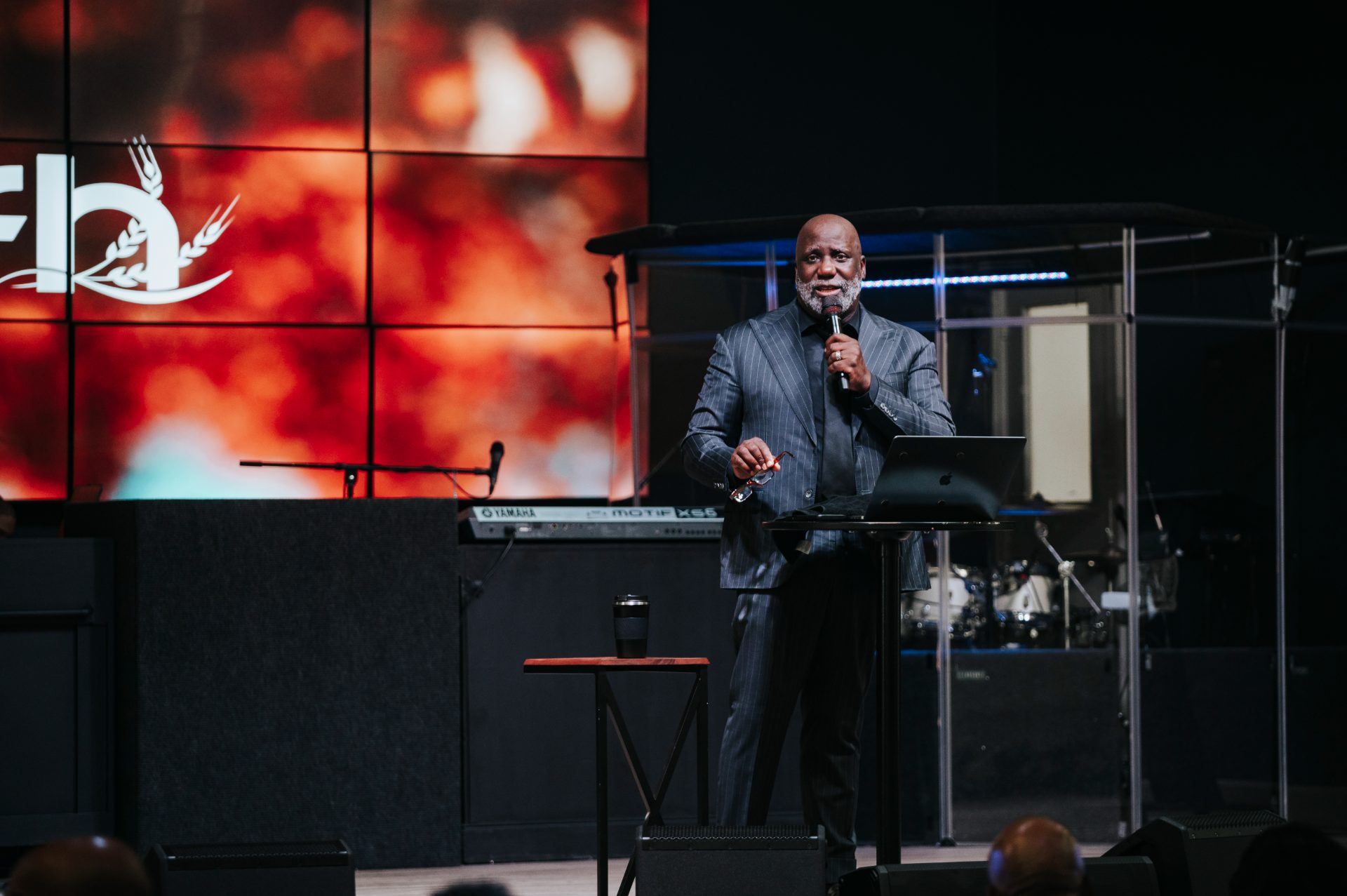 Bishop Randy Borders on stage